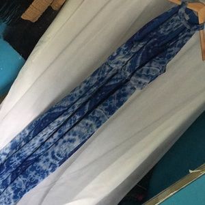 long blue tie dye dress